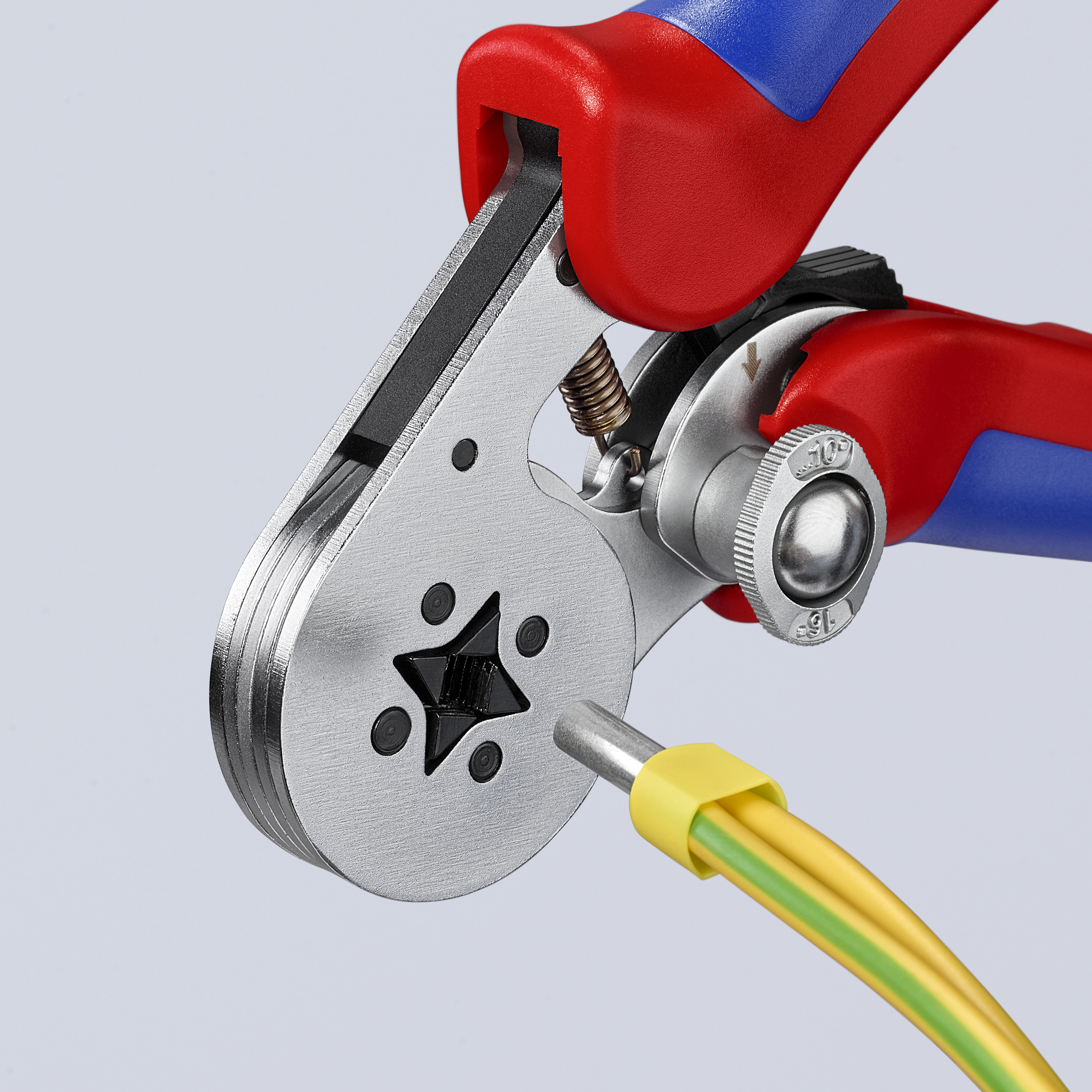 KNIPEX 97 55 04 SB Self-Adjusting Crimping Pliers for wire ferrules with lateral access 180 mm chrome-plated with multi-component handles chrome-plated thumbnail 7