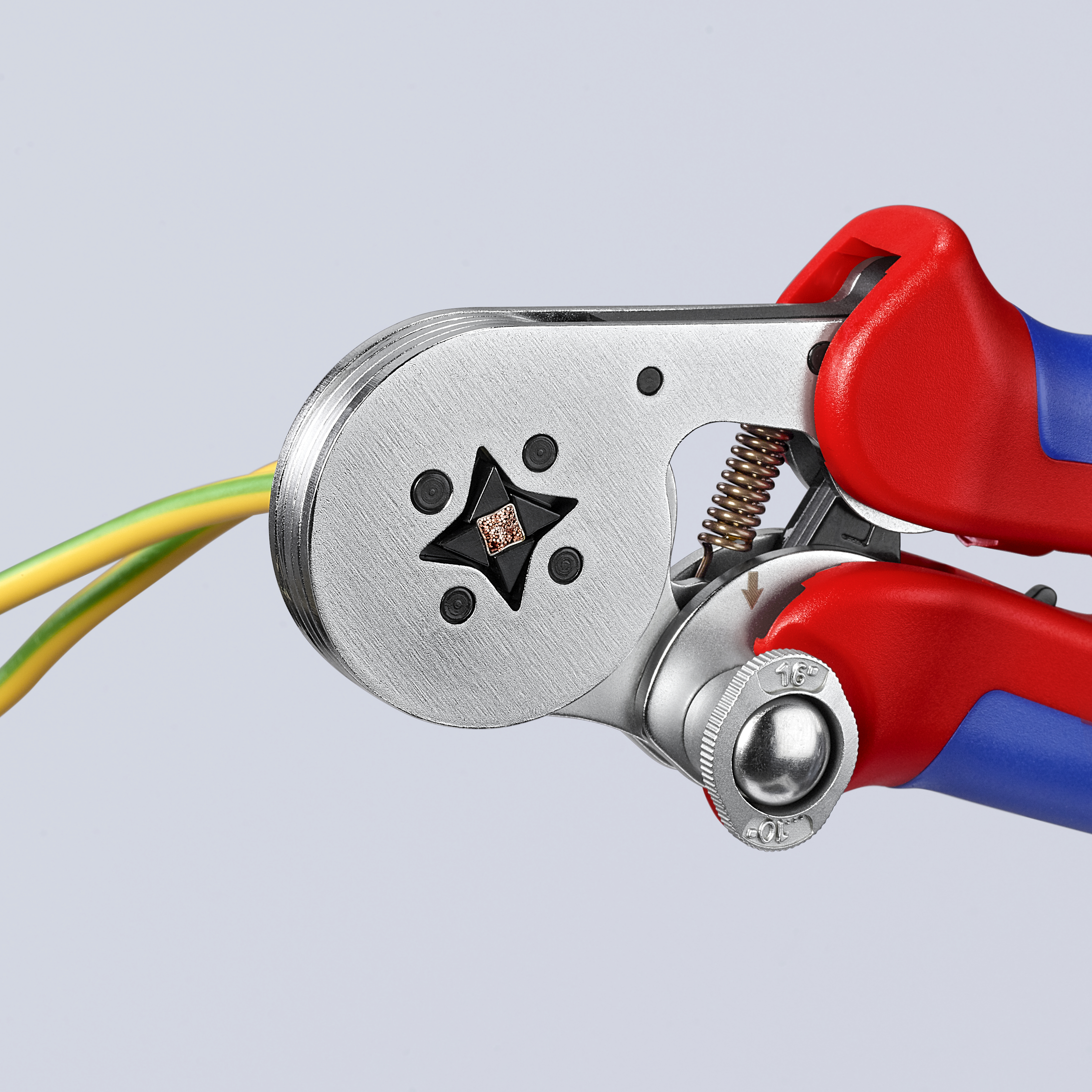 KNIPEX 97 55 04 SB Self-Adjusting Crimping Pliers for wire ferrules with lateral access 180 mm chrome-plated with multi-component handles chrome-plated thumbnail 8