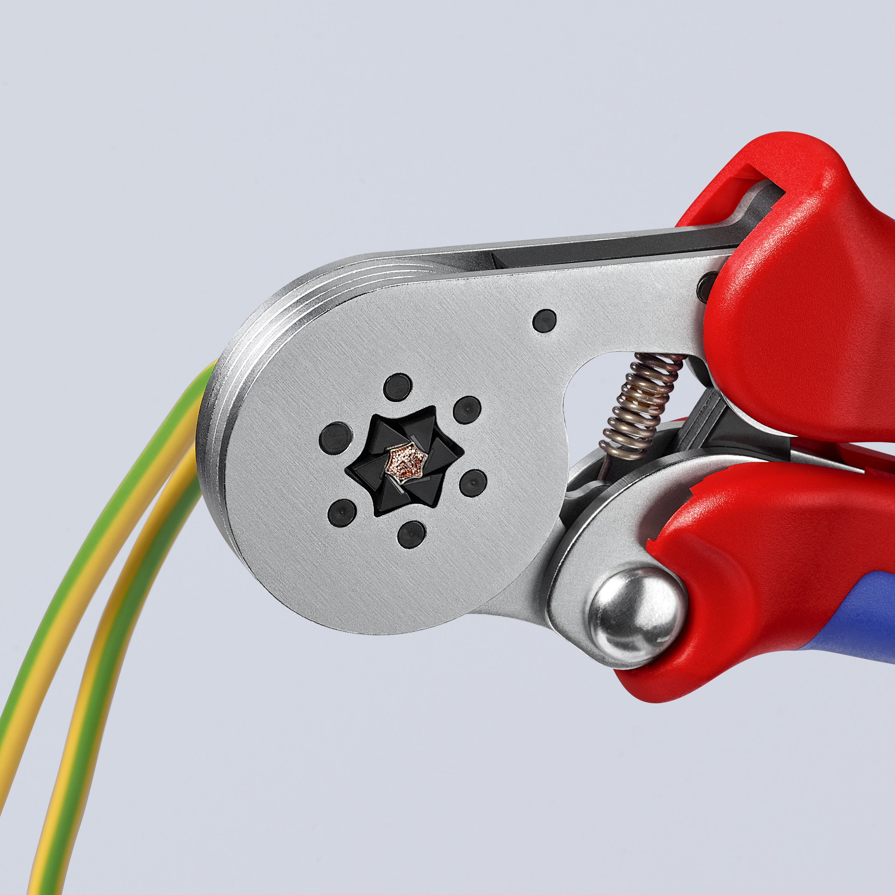 KNIPEX 97 55 14 SB Self-Adjusting Crimping Pliers for wire ferrules with lateral access 180 mm chrome-plated with multi-component handles chrome-plated thumbnail 7