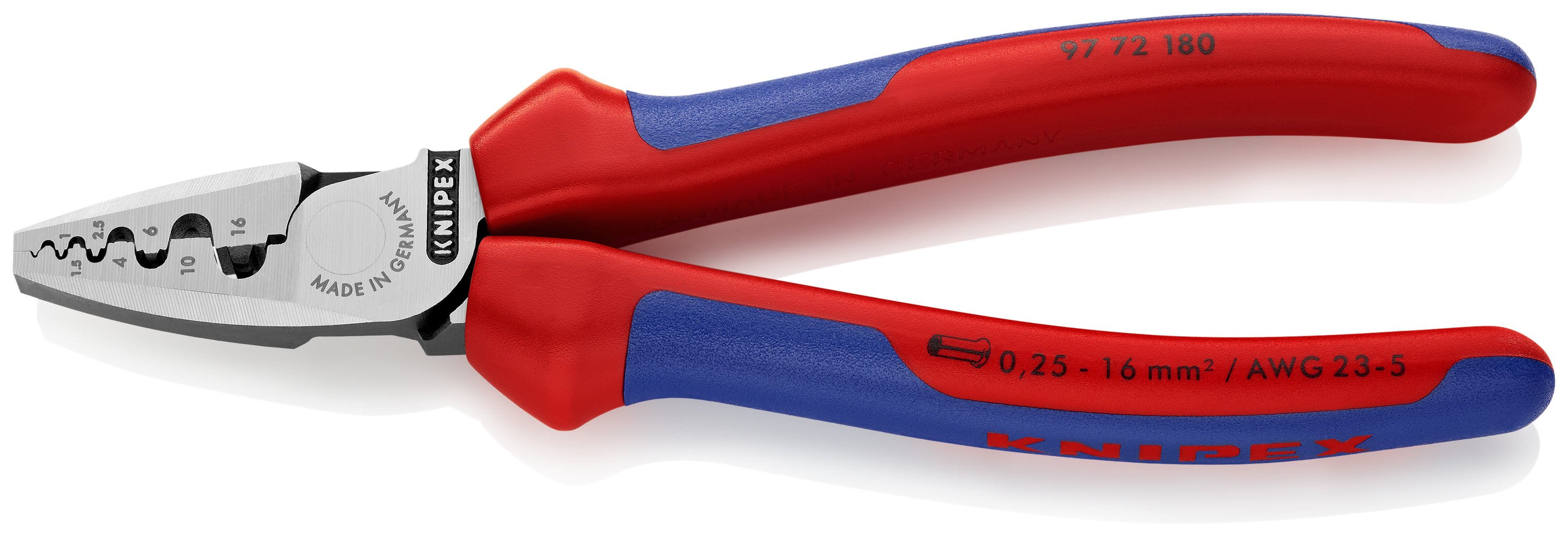 KNIPEX 97 71 180 SB Crimping Pliers for wire ferrules 180 mm with plastic coating polished thumbnail 4