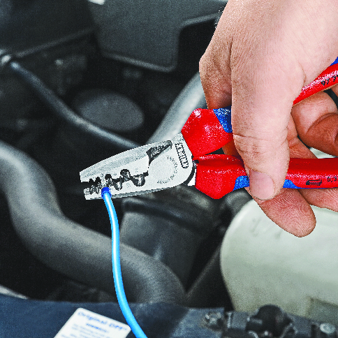 KNIPEX 97 71 180 SB Crimping Pliers for wire ferrules 180 mm with plastic coating polished thumbnail 3