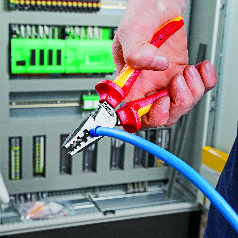 KNIPEX 97 78 180 SB Crimping Pliers for wire ferrules 180 mm insulated with multi-component grips, VDE-tested polished thumbnail 3