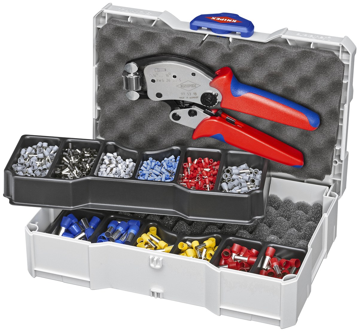 Bộ phụ kiện đầu cốt và cosse KNIPEX 97 90 13, dài 265mm
