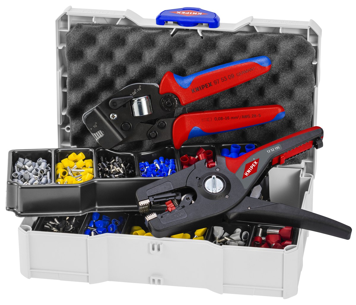 Bộ phụ kiện đầu cốt và cosse KNIPEX 97 90 15, dài 265mm