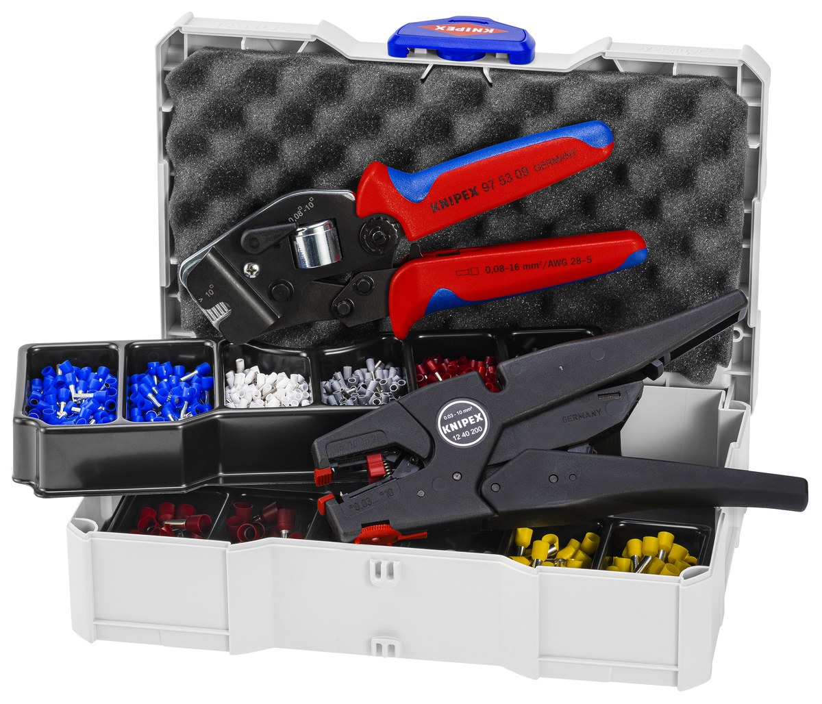 Bộ phụ kiện đầu cốt và cosse KNIPEX 97 90 16, dài 265mm