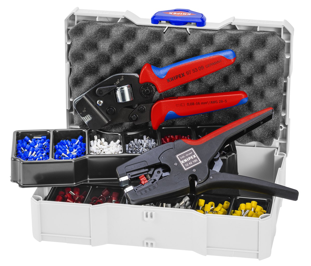 Bộ phụ kiện đầu cốt và cosse KNIPEX 97 90 17, dài 265mm