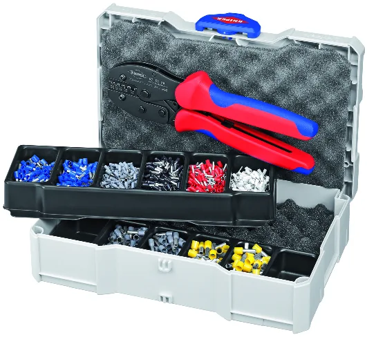 Bộ ép cos KNIPEX 97 90 23, gồm 1 x 97 52 38, 7 bộ đầu cos ống, dài 265 mm thumbnail 2