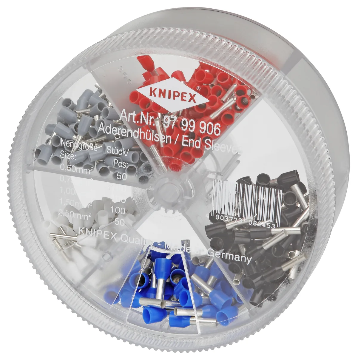 Đầu cos ống cách điện KNIPEX 97 99 906, 400 cái size 0.5-2.5mm² thumbnail 3