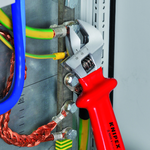 Mỏ lết cách điện 10 inch KNIPEX 98 07 250 mạ phủ crome, cán nhúng nhựa thumbnail 2