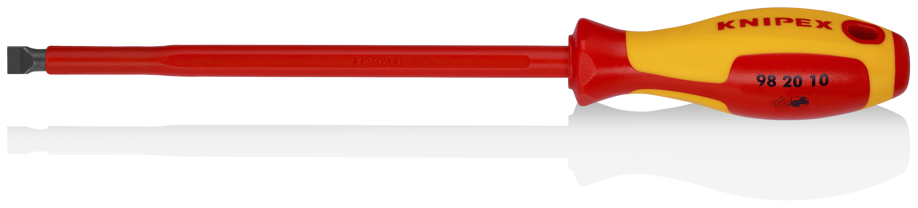 KNIPEX 98 20 10 Screwdrivers for slotted screws 320 mm burnished insulating multi-component handle, VDE-tested