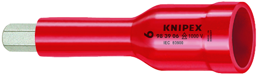 Đầu khẩu lục giác đầu vuông 3 KNIPEX 98 39 08, dài 75mm