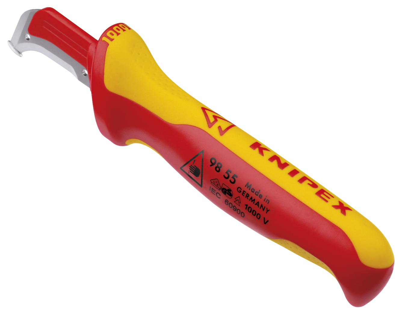KNIPEX 98 55 SB Stripping Knife with guide shoe 180 mm insulated with multi-component grips, VDE-tested thumbnail 2