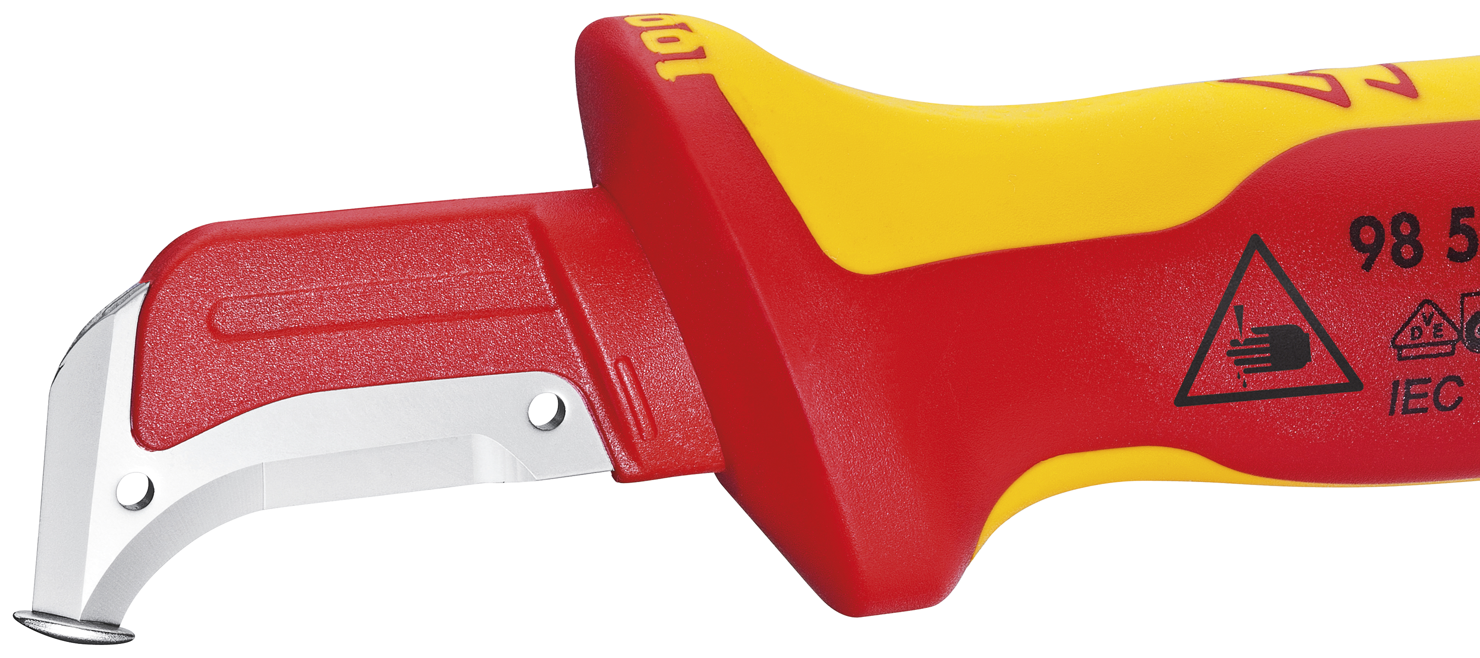 KNIPEX 98 55 SB Stripping Knife with guide shoe 180 mm insulated with multi-component grips, VDE-tested thumbnail 3