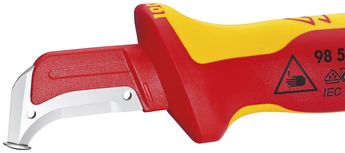 KNIPEX 98 55 SB Stripping Knife with guide shoe 180 mm insulated with multi-component grips, VDE-tested thumbnail 4