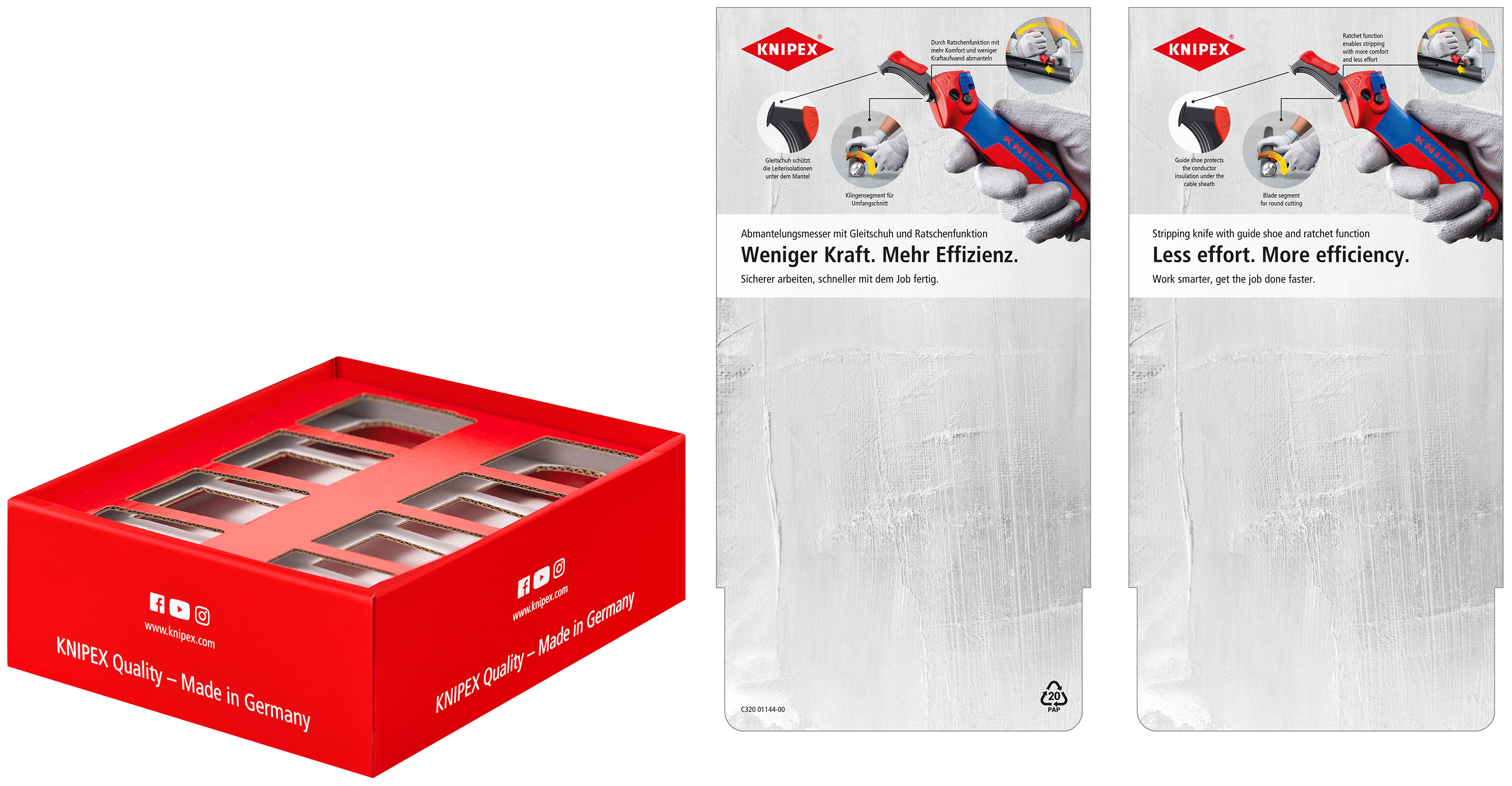 KNIPEX 00 18 01 V50 LE Counter display Stripping Knife empty For 8 stripping knives 16 50 145 SB Secondary placement for stripping knife 200 mm thumbnail 2