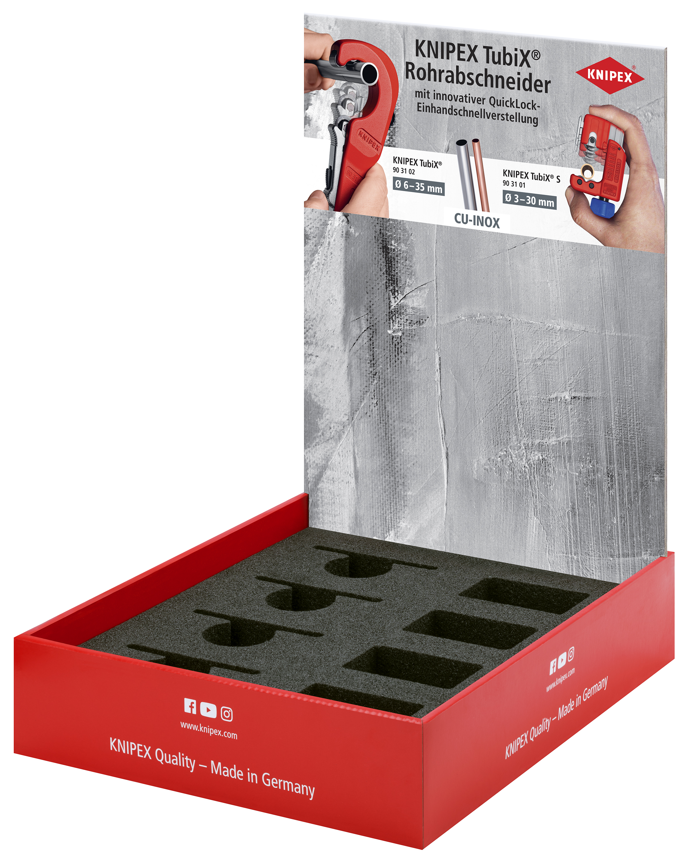 KNIPEX 00 18 01 V51 LE Mixed counter display for pipe cutters TubiX® and TubiX® S Secondary placement for pipe cutters 309 mm