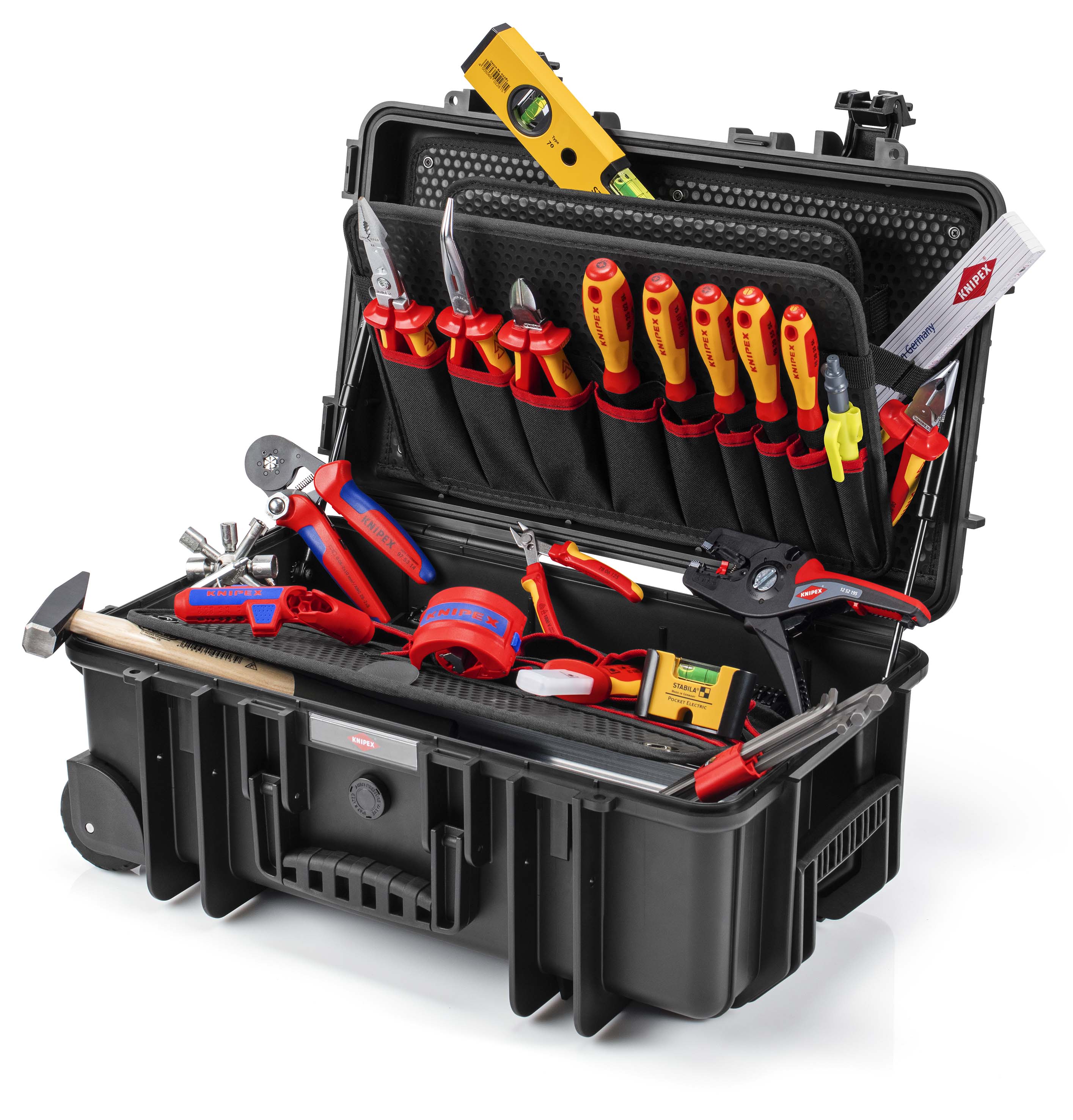 KNIPEX 00 21 33 E Tool case "Robust26 Move" Electric 22 parts 550 mm