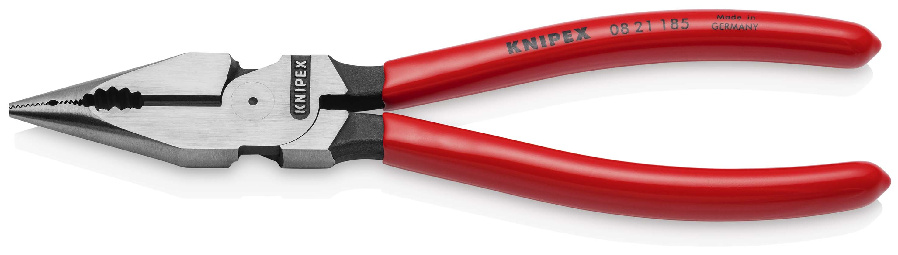 KNIPEX 08 21 185 SB Needle-Nose Combination Pliers 185 mm black atramentized with plastic coating polished
