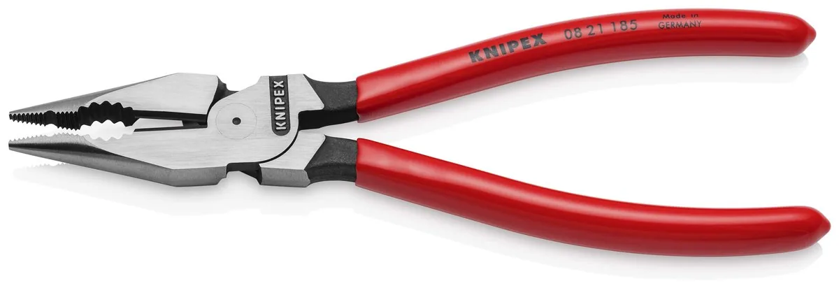 KNIPEX 08 21 185 Needle-Nose Combination Pliers 185 mm black atramentized with plastic coating polished thumbnail 3