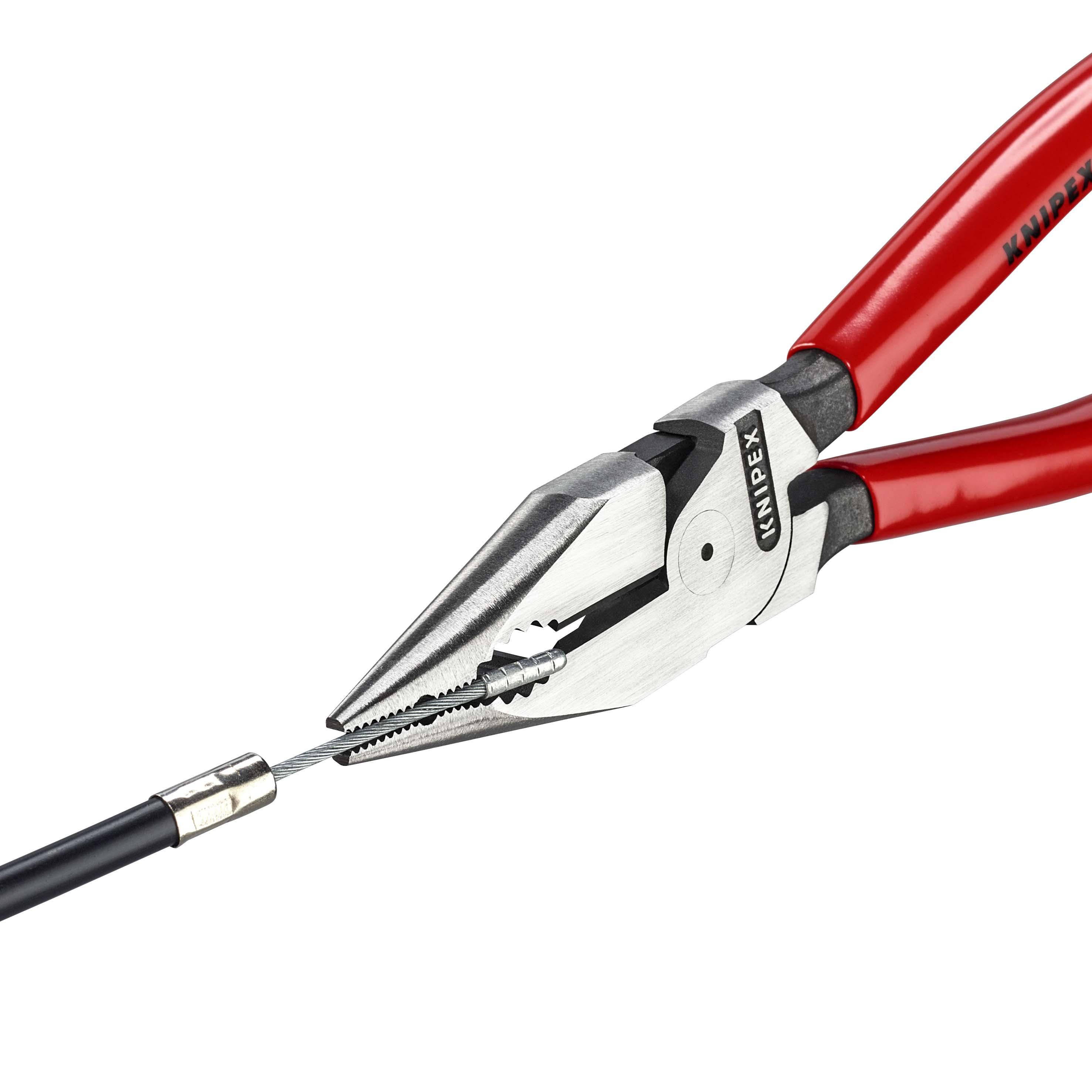 KNIPEX 08 21 185 Needle-Nose Combination Pliers 185 mm black atramentized with plastic coating polished thumbnail 3
