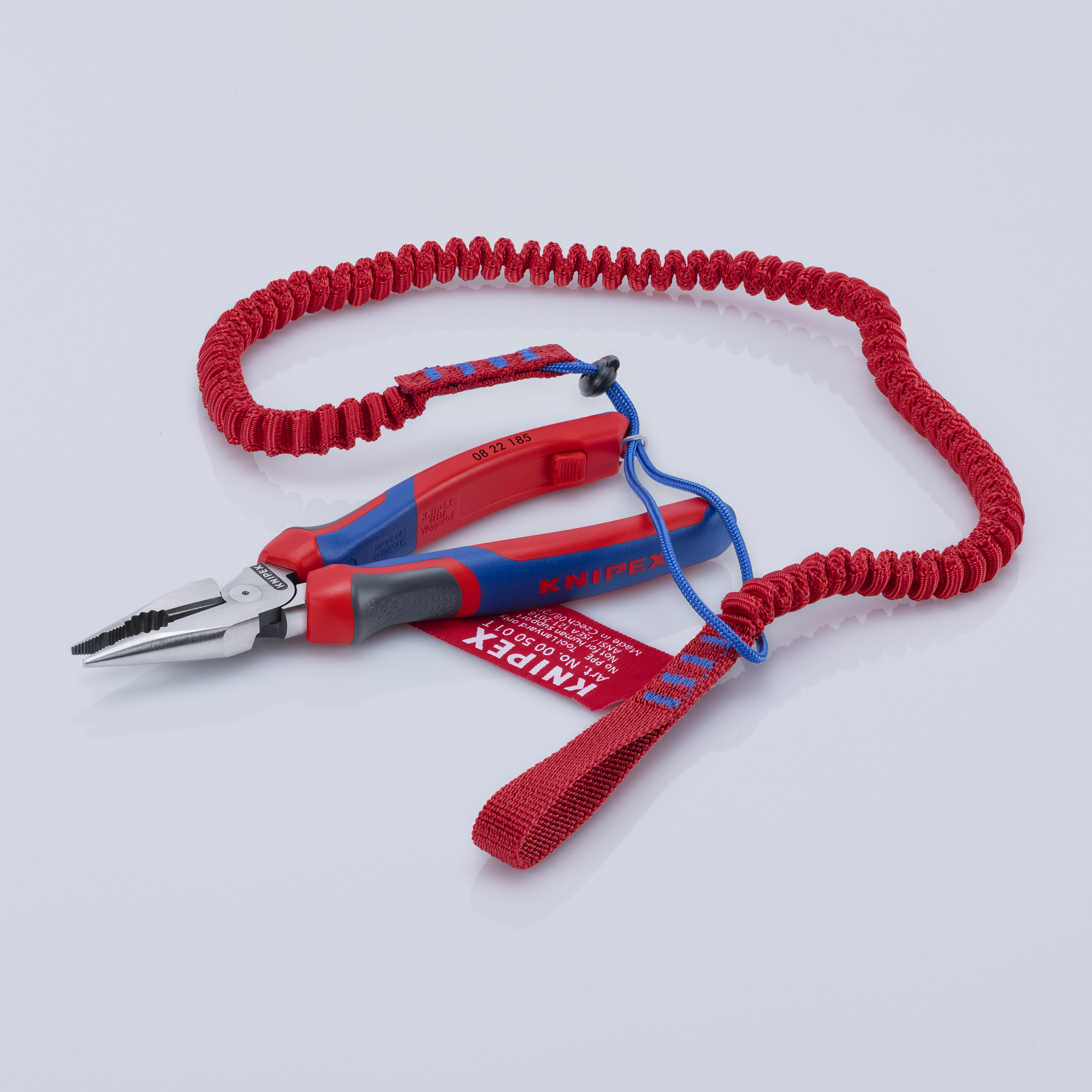 KNIPEX 08 22 185 Needle-Nose Combination Pliers 185 mm black atramentized with comfort handles polished thumbnail 7