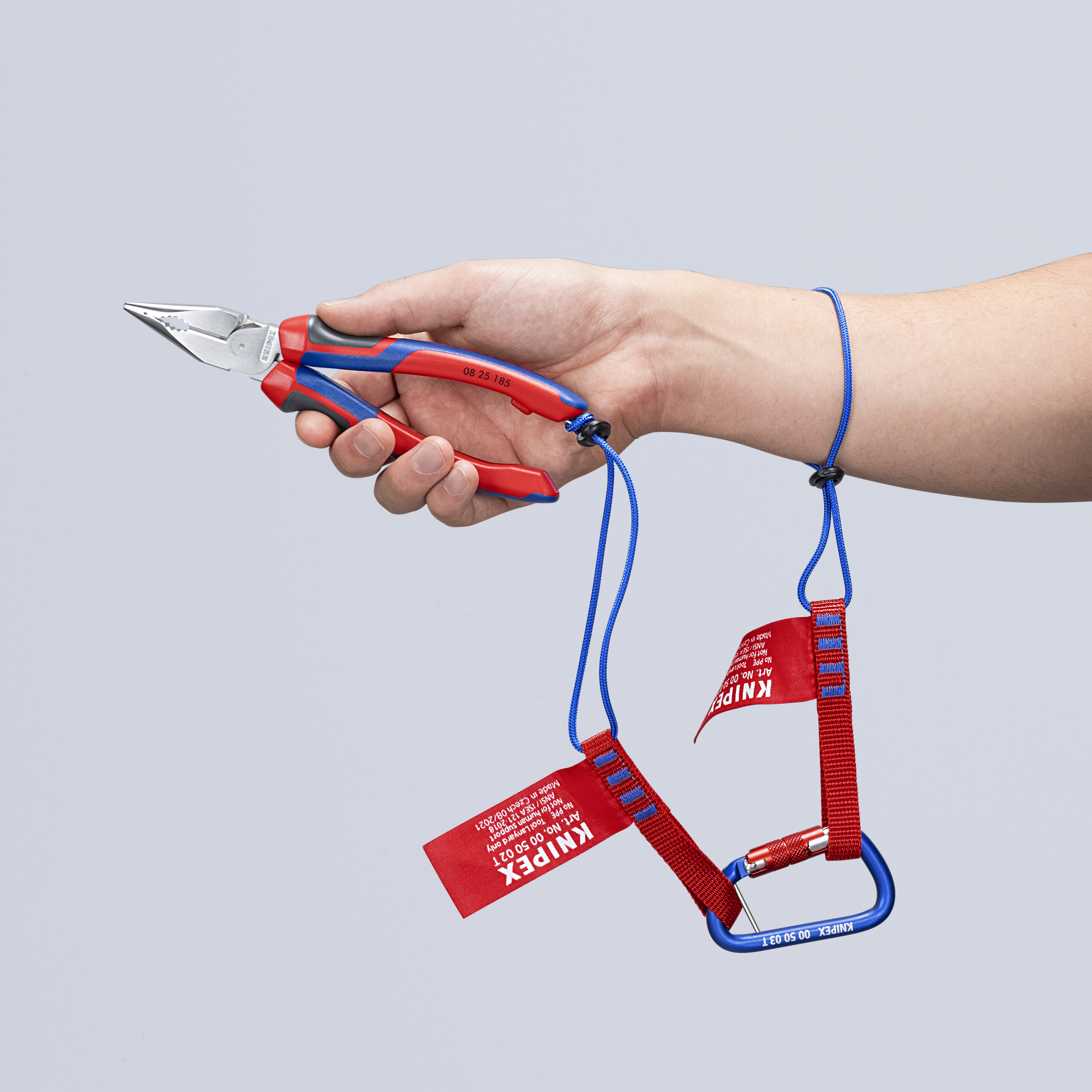 KNIPEX 08 25 185 SB Needle-Nose Combination Pliers 185 mm chrome-plated with comfort handles polished