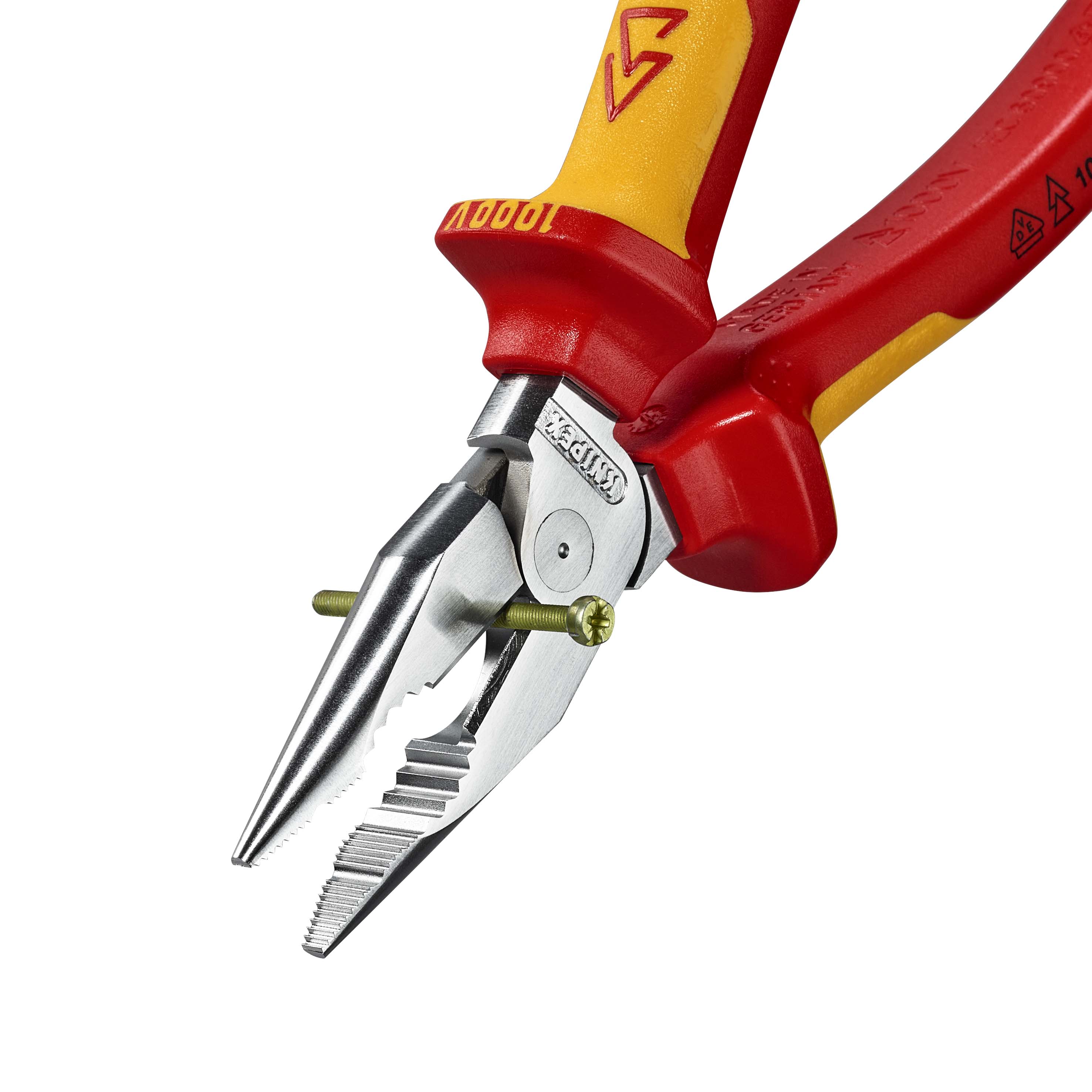 KNIPEX 08 26 185 SB Needle-Nose Combination Pliers 185 mm chrome-plated insulated with multi-component grips, VDE-tested polished thumbnail 7