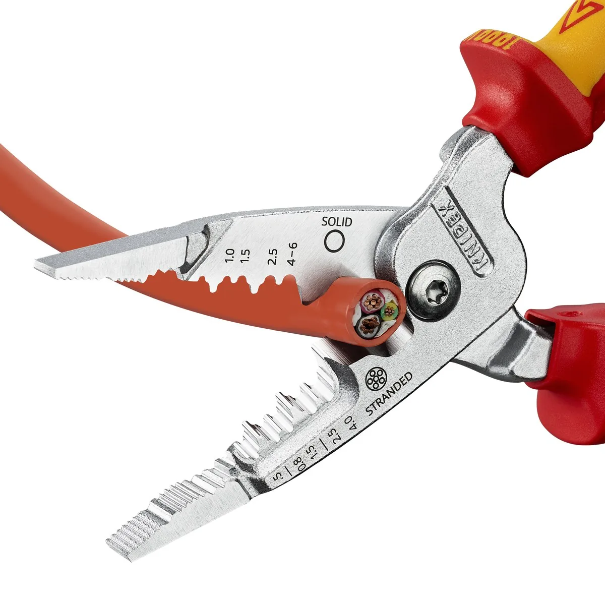 KNIPEX 13 76 200 ME WireStripper metric version 200 mm chrome-plated insulated with multi-component grips, VDE-tested chrome-plated thumbnail 3