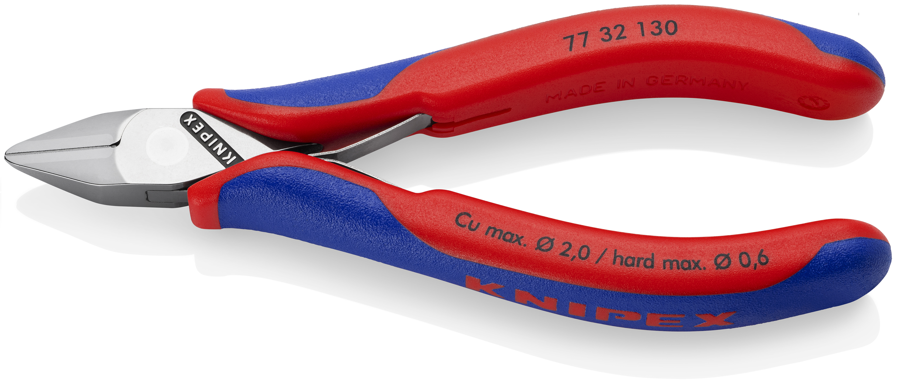 KNIPEX 77 32 130 Electronics Diagonal Cutter with box joint 130 mm with multi-component handles mirror polished thumbnail 4