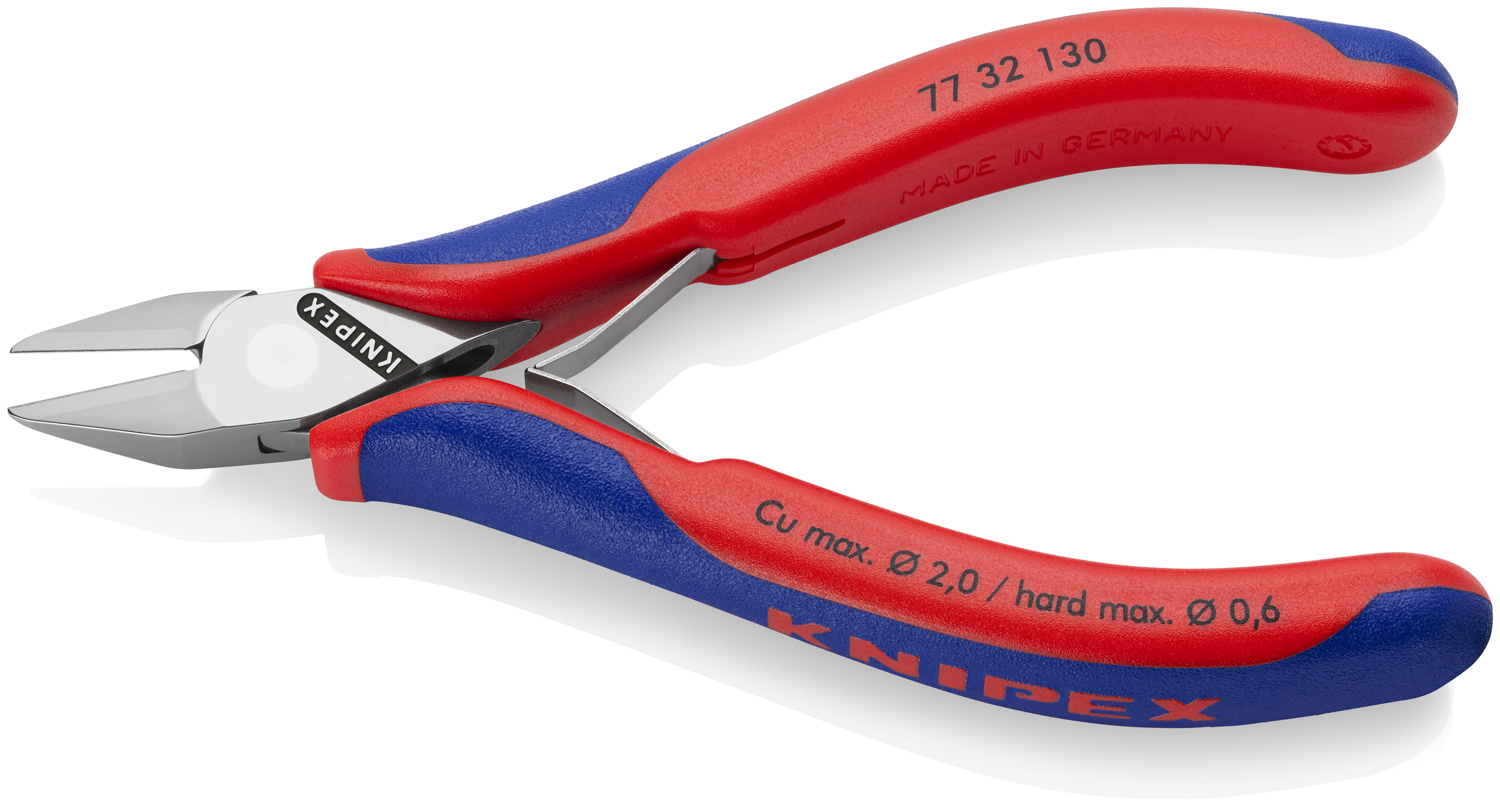 KNIPEX 77 32 130 Electronics Diagonal Cutter with box joint 130 mm with multi-component handles mirror polished thumbnail 6