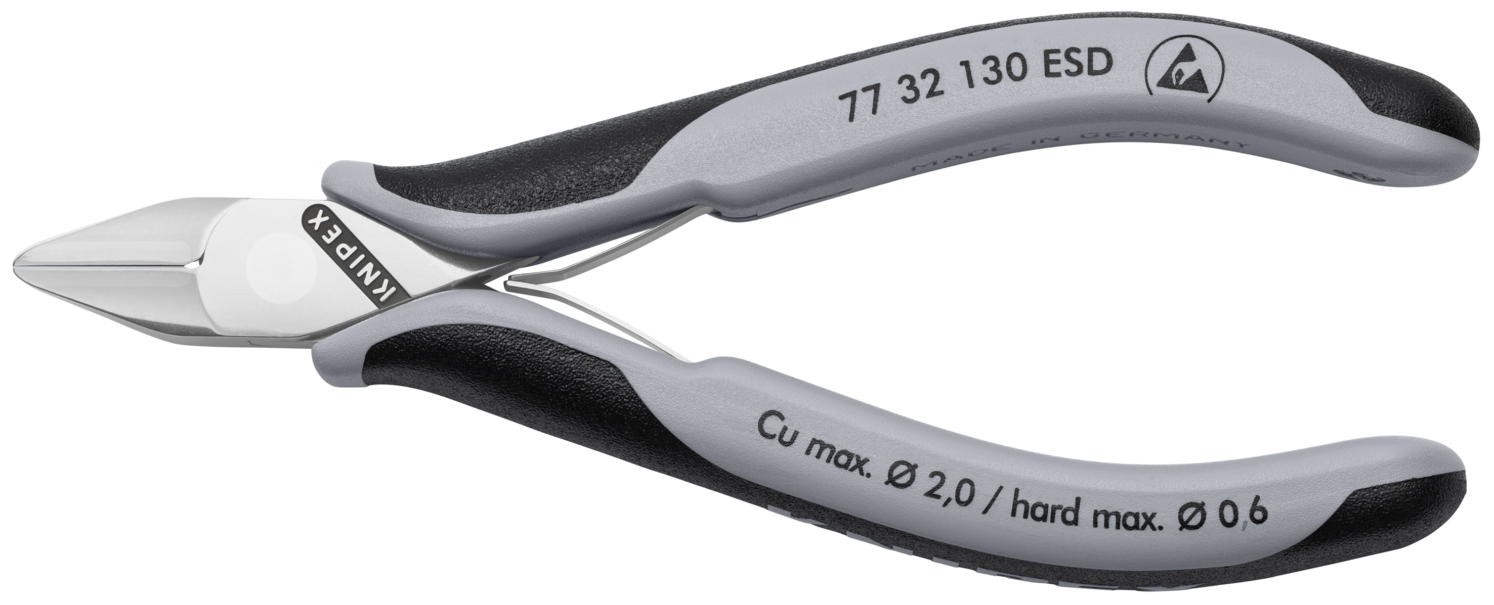 KNIPEX 77 32 130 Electronics Diagonal Cutter with box joint 130 mm with multi-component handles mirror polished thumbnail 5