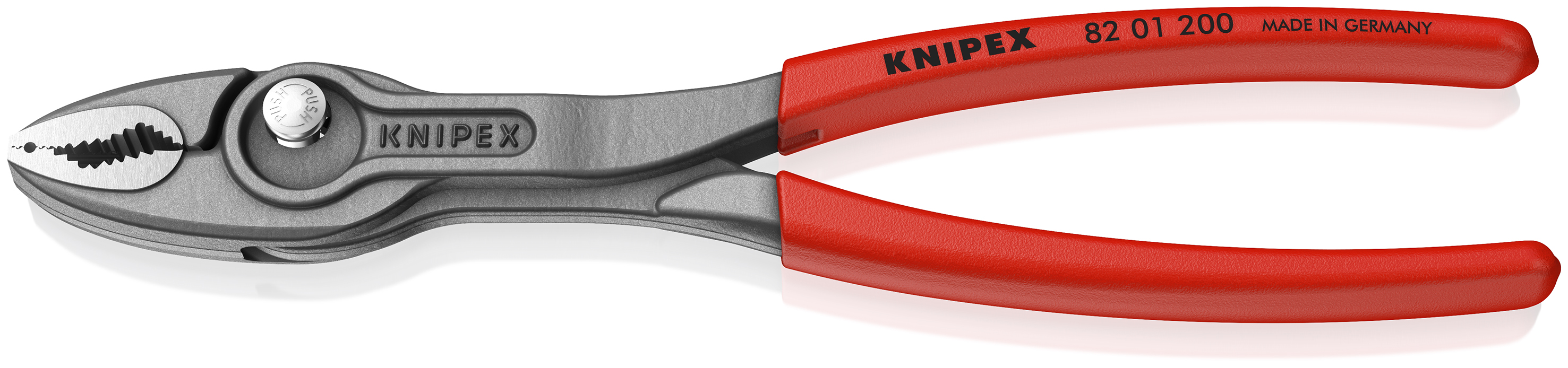 KNIPEX 82 01 200 SB TwinGrip Front and side gripping pliers 200 mm grey atramentized with non-slip plastic coating polished