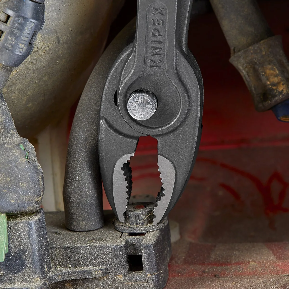 KNIPEX 82 01 200 SB TwinGrip Front and side gripping pliers 200 mm grey atramentized with non-slip plastic coating polished