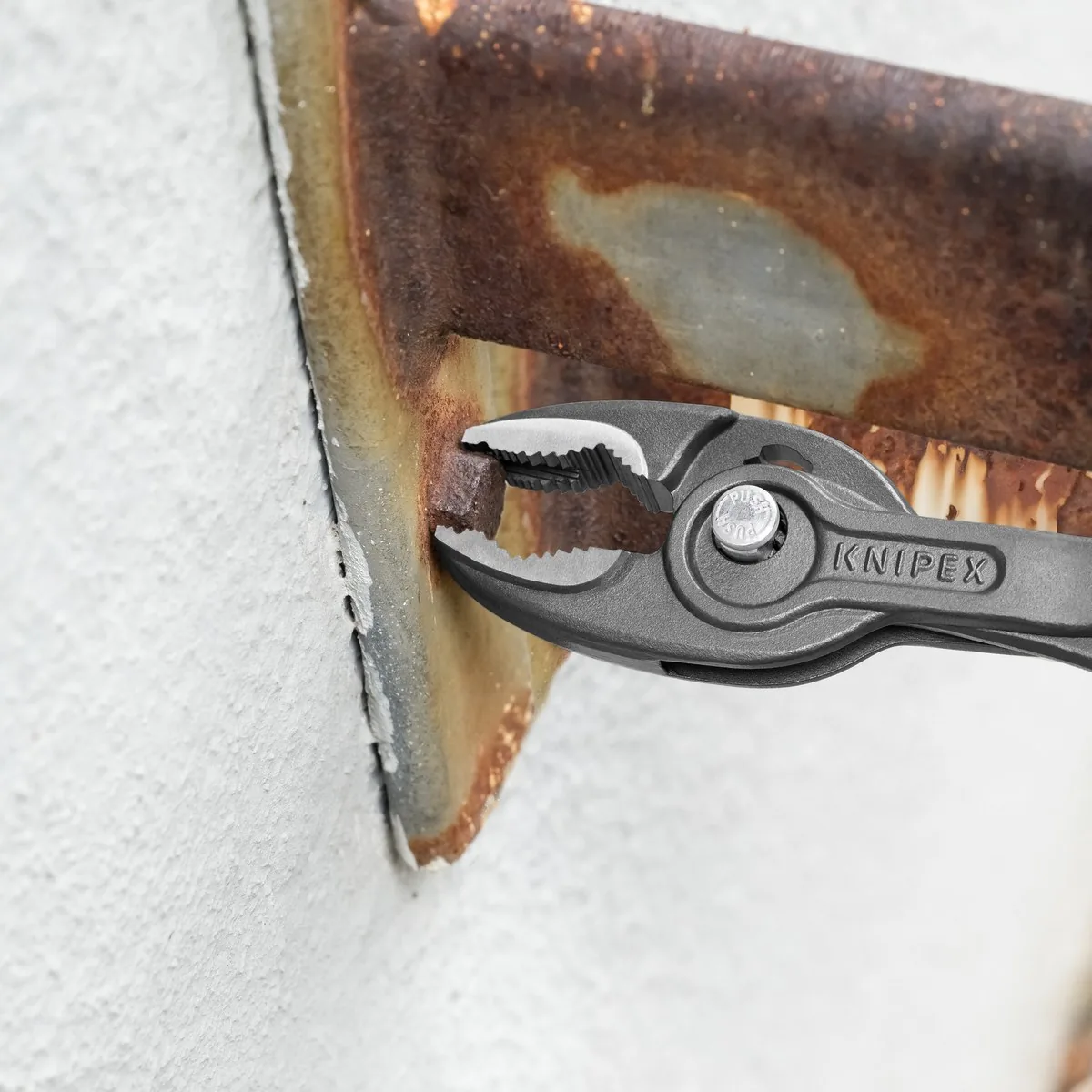 KNIPEX 82 01 200 SB TwinGrip Front and side gripping pliers 200 mm grey atramentized with non-slip plastic coating polished