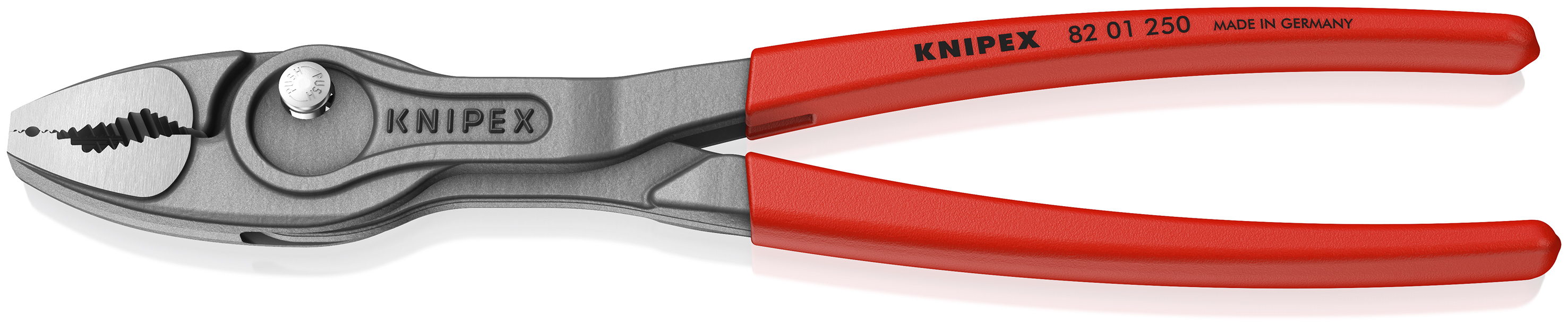 KNIPEX 82 01 250 TwinGrip Front and side gripping pliers 250 mm grey atramentized with non-slip plastic coating polished