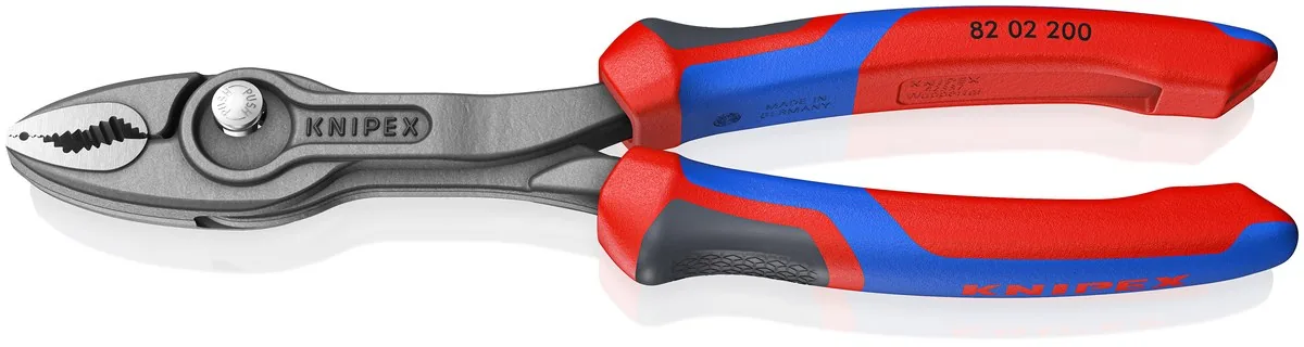 KNIPEX 82 02 200 SB TwinGrip Front and side gripping pliers 200 mm grey atramentized with comfort handles polished thumbnail 2