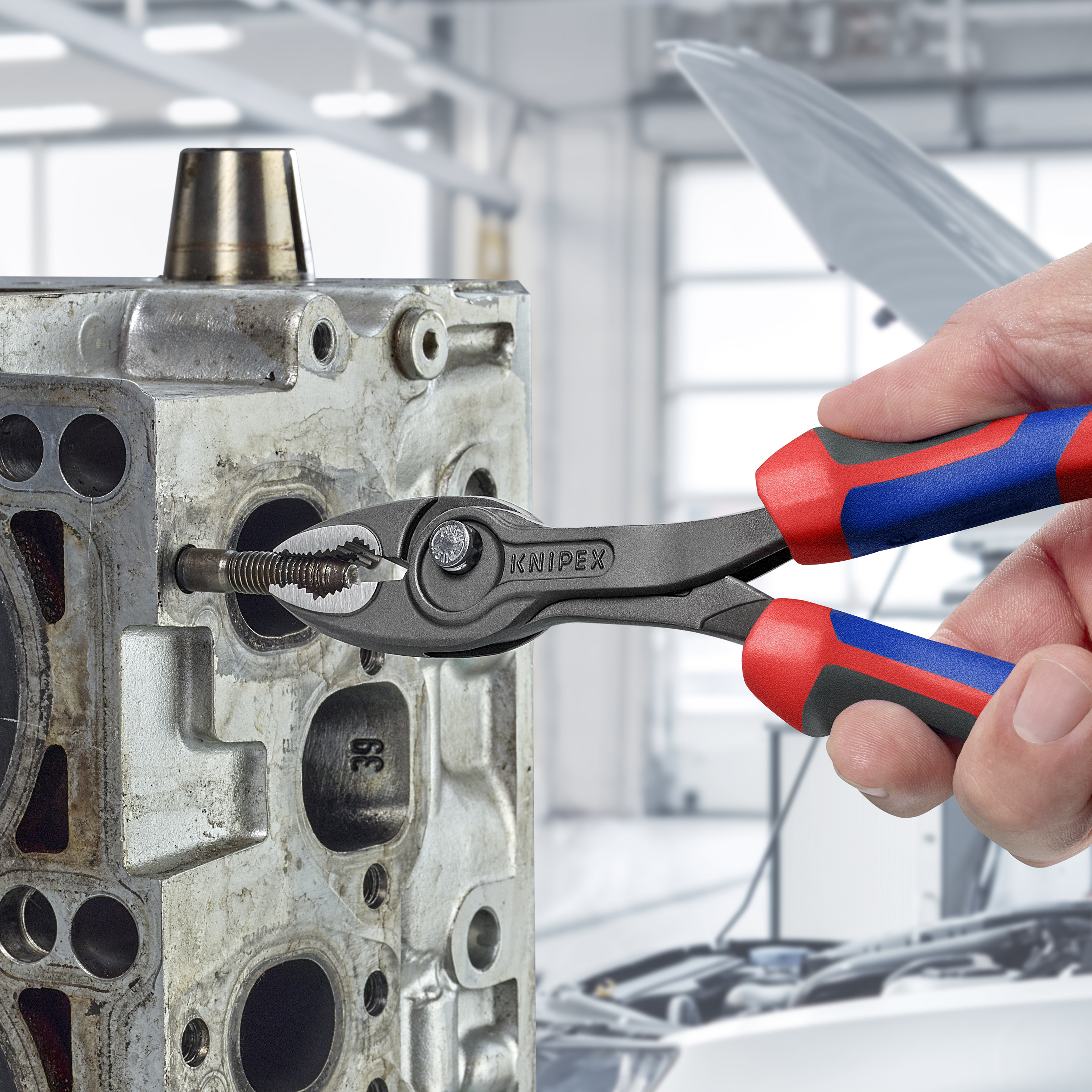 KNIPEX 82 02 200 SB TwinGrip Front and side gripping pliers 200 mm grey atramentized with comfort handles polished thumbnail 7