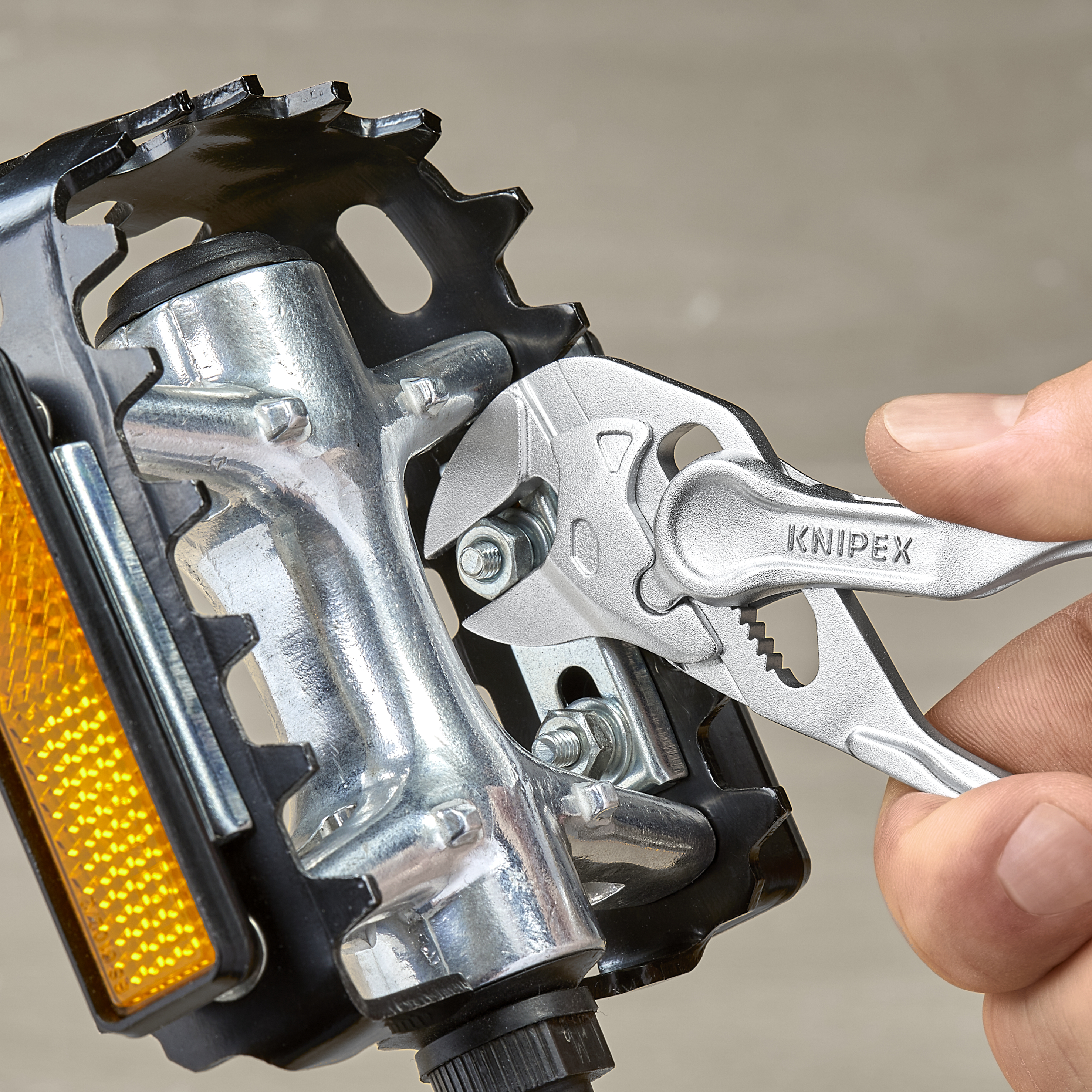 KNIPEX 86 04 100 BK Pliers Wrench XS pliers and a wrench in a single tool 100 mm chrome-plated embossed, rough surface chrome-plated thumbnail 6