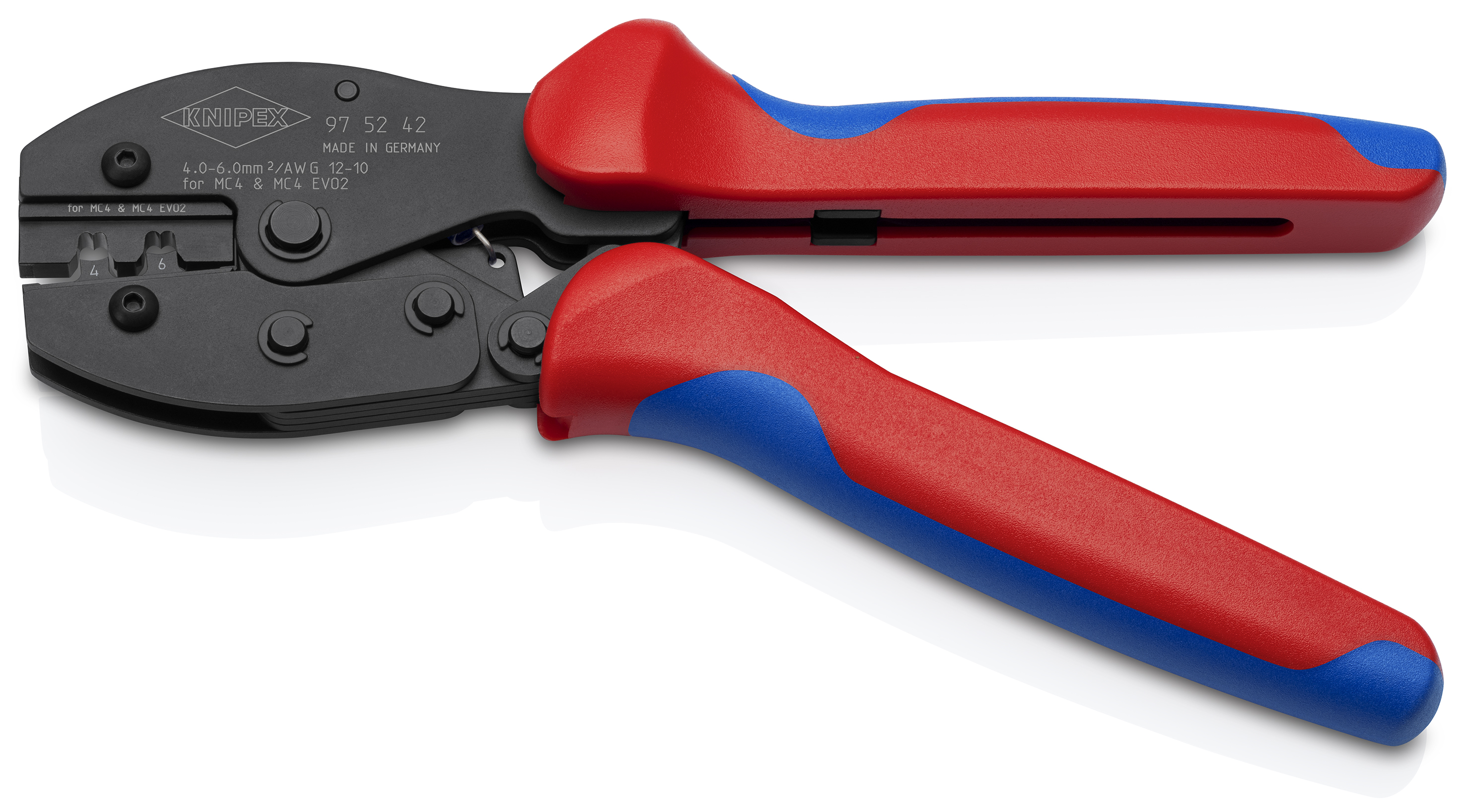 KNIPEX 97 52 42 6 SB PreciForce Crimping pliers for MC4®/MC4® Evo 2 connectors 220 mm burnished with non-slip plastic grips burnished thumbnail 2