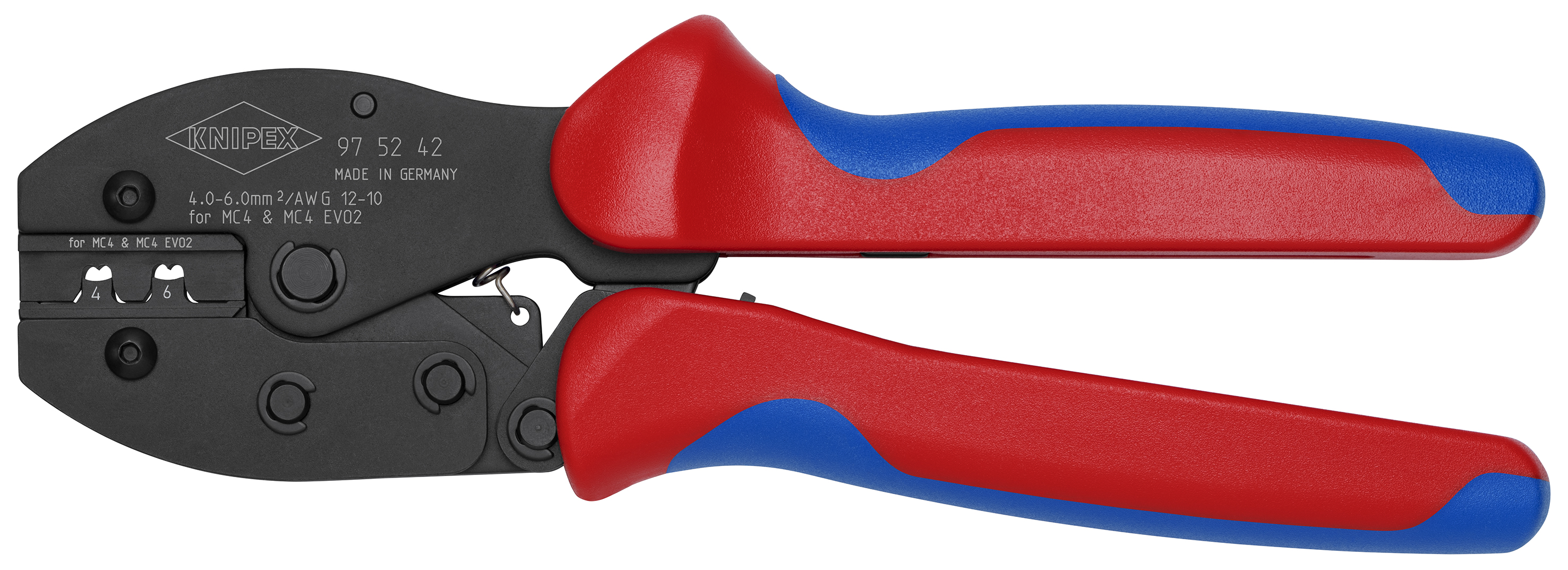 KNIPEX 97 52 42 6 PreciForce Crimping pliers for MC4®/MC4® Evo 2 connectors 220 mm burnished with non-slip plastic grips burnished thumbnail 3