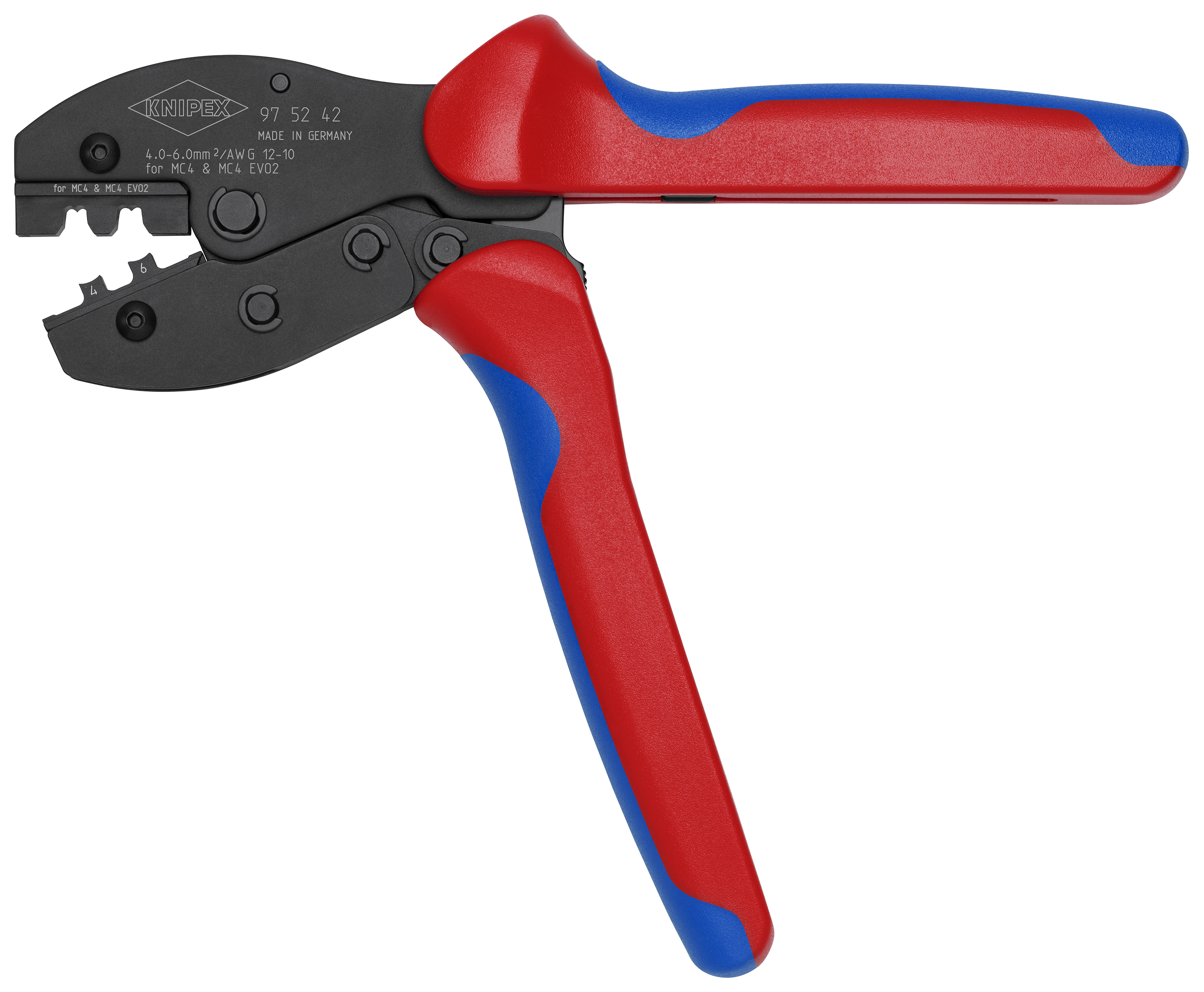 KNIPEX 97 52 42 6 PreciForce Crimping pliers for MC4®/MC4® Evo 2 connectors 220 mm burnished with non-slip plastic grips burnished thumbnail 4