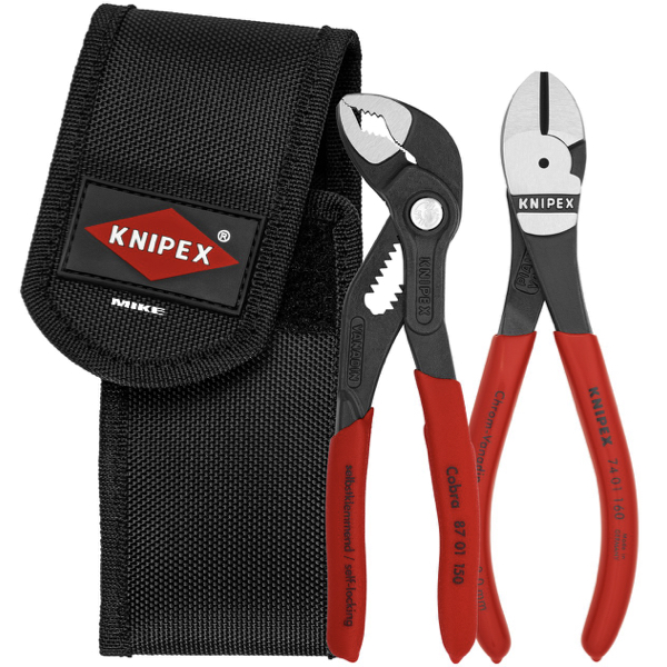 KNIPEX 00 20 72 V02 Mini pliers set in belt tool pouch 1 x 87 01 150, 1 x 74 01 160 160 mm