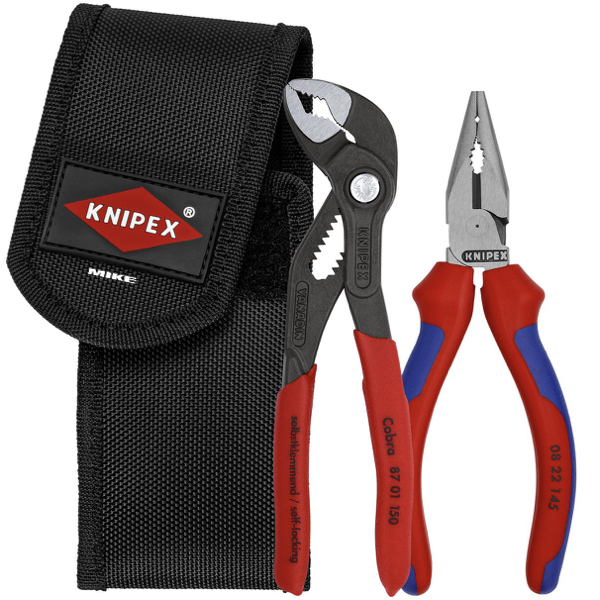 KNIPEX 00 20 72 V06 Mini pliers set in belt tool pouch 1 x 08 22 145, 1 x 87 01 150 160 mm