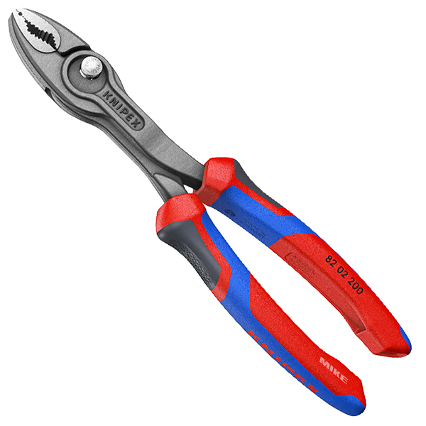 KNIPEX 82 02 200 SB TwinGrip Front and side gripping pliers 200 mm grey atramentized with comfort handles polished