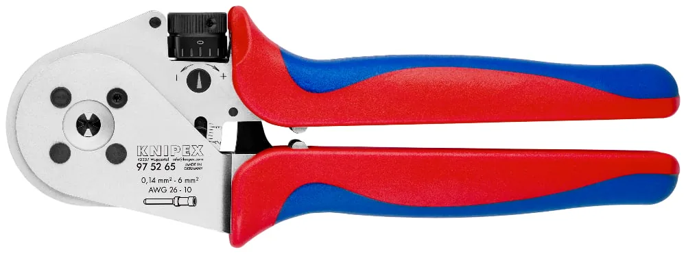 KNIPEX 97 52 65 Four-Mandrel Crimping Pliers for turned contacts 230 mm chrome-plated with multi-component handles chrome-plated thumbnail 3
