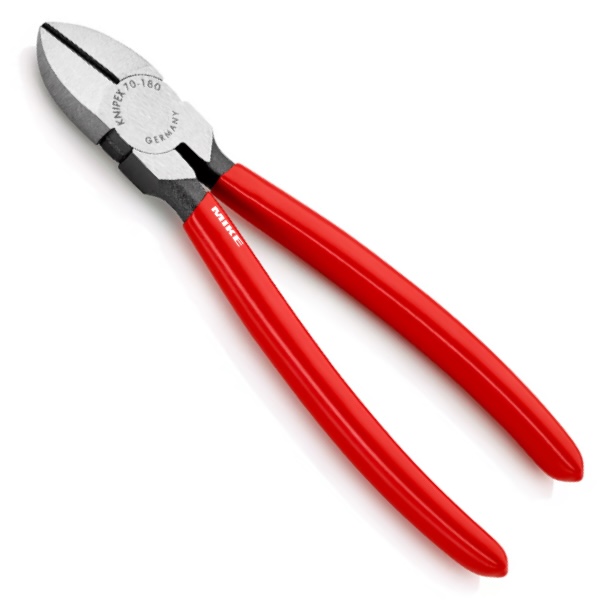 KNIPEX 70 01 180 SB Diagonal Cutter 180 mm black atramentized with plastic coating polished