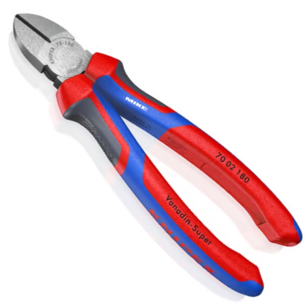 KNIPEX 70 02 180 SB Diagonal Cutter 180 mm black atramentized with comfort handles polished