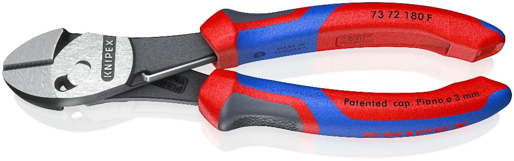 KNIPEX 73 72 180 F TwinForce® High Performance Diagonal Cutters With opening spring 180 mm black atramentized with comfort handles polished thumbnail 2