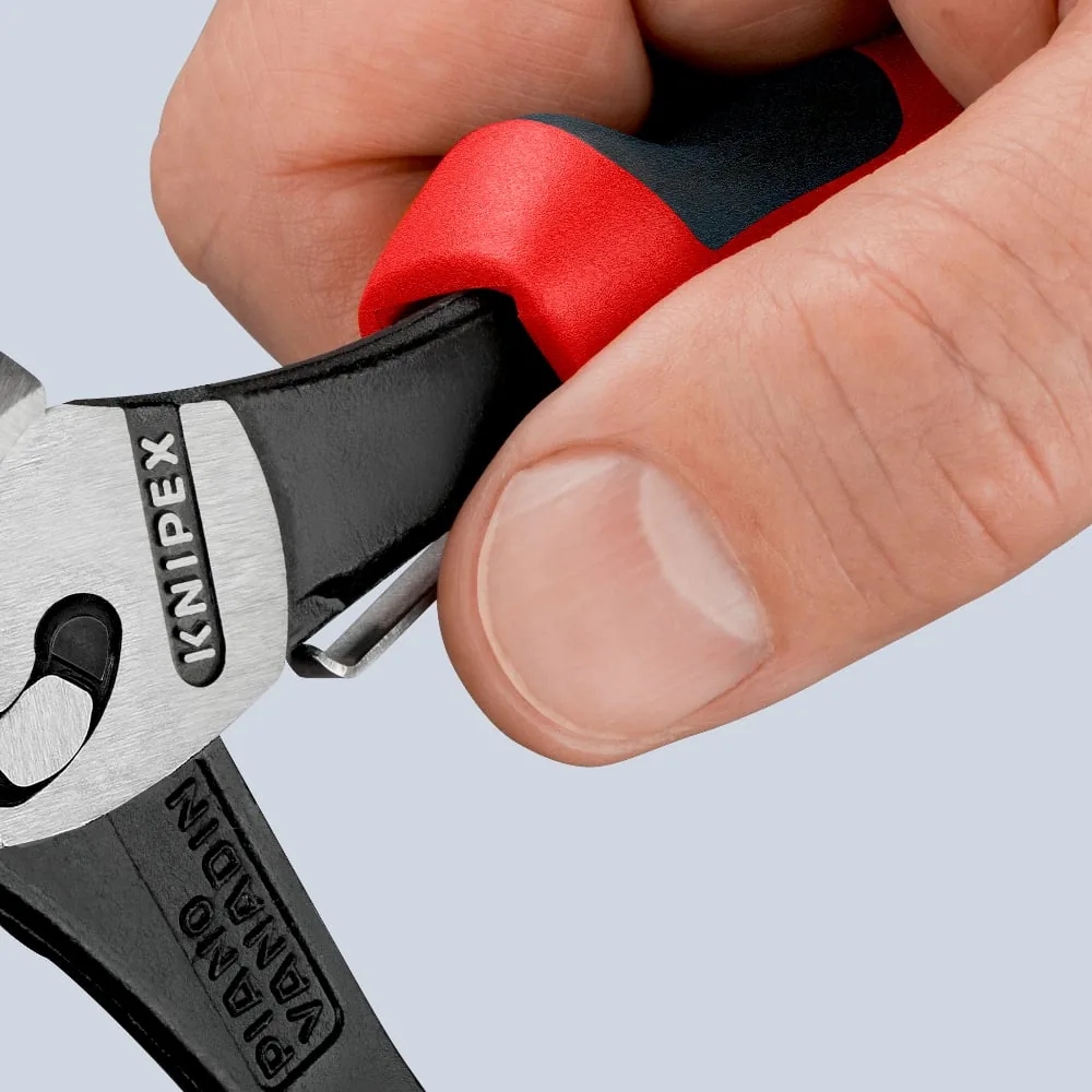 KNIPEX 73 72 180 F TwinForce® High Performance Diagonal Cutters With opening spring 180 mm black atramentized with comfort handles polished thumbnail 8
