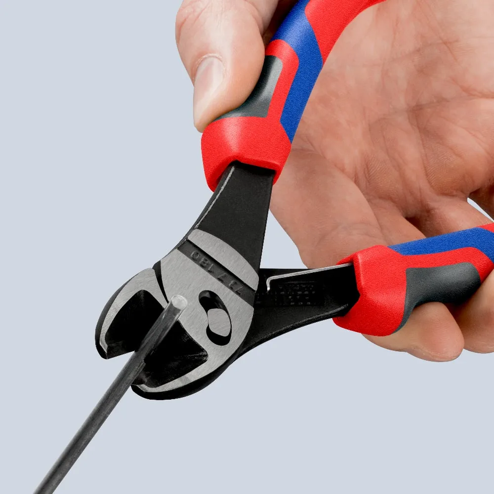 KNIPEX 73 72 180 F TwinForce® High Performance Diagonal Cutters With opening spring 180 mm black atramentized with comfort handles polished thumbnail 7
